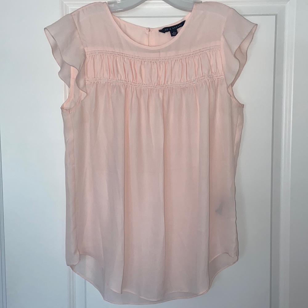 Light Pink Flutter Sleeve Top